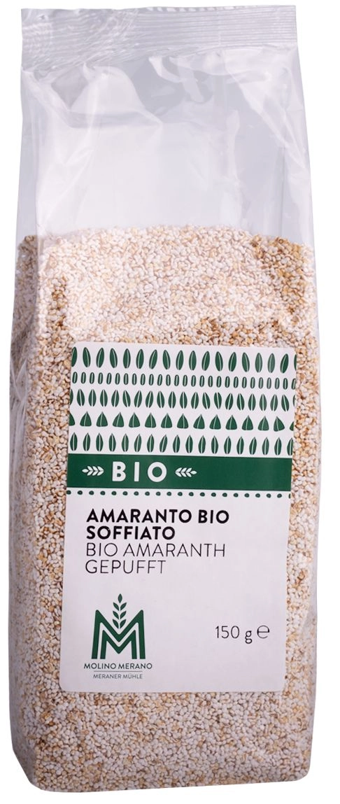 Organic amaranth puffed